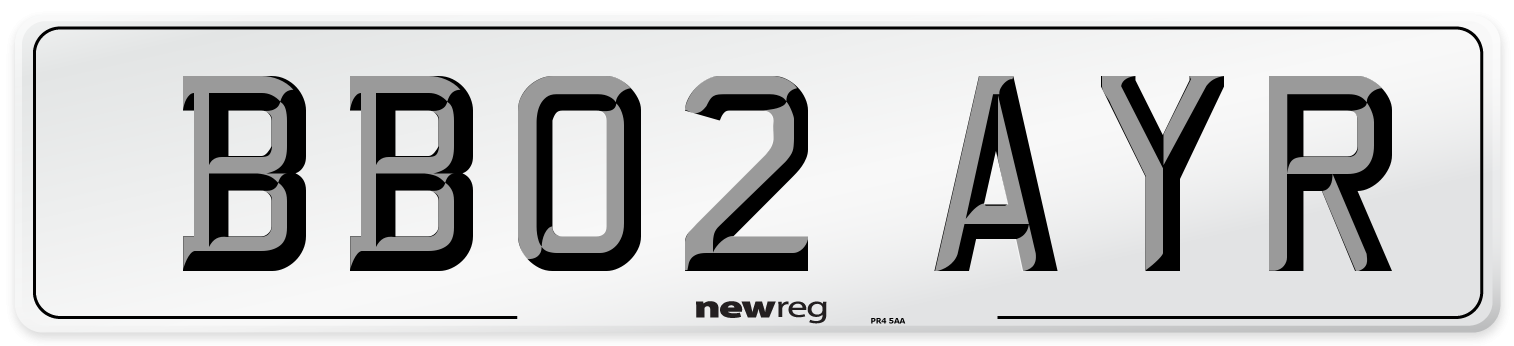 BB02 AYR Number Plate from New Reg